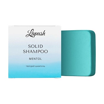 фото твердий шампунь для волосся lapush solid shampoo mentol, 100 г