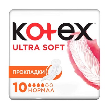 фото гігієнічні прокладки для критичних днів kotex ultra soft normal, 10 шт
