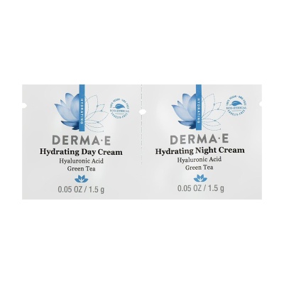 Детальне фото набір пробників для обличчя derma e hydrating (денний крем, 1.5 г + нічний крем, 1.5 г)
