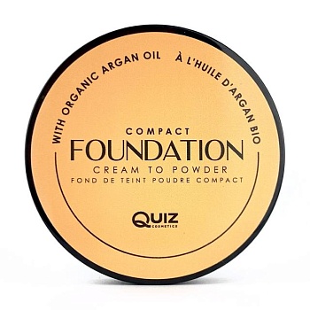 фото компактна крем-пудра для обличчя quiz cosmetics compact foundation cream to powder з олією аргани, 02, 10 г