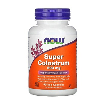 фото дієтична добавка в капсулах now foods super colostrum колострум 500 мг, 90 шт