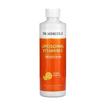 фото дієтична добавка вітаміни в рідині dr. mercola liposomal vitamin c вітамін c, 1000 мг, 450 мл