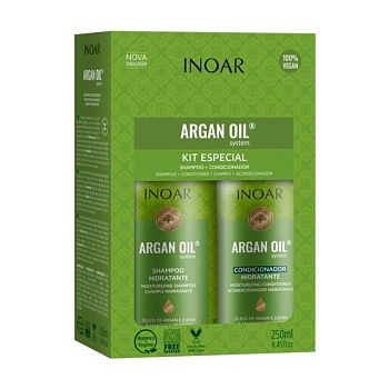 фото набір для волосся inoar argan oil (шампунь, 250 мл + кондиціонер, 250 мл)