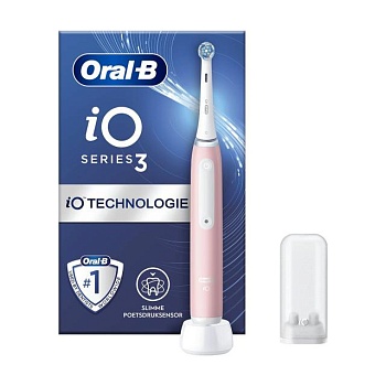фото електрична зубна щітка oral-b io series 3 blush pink, 1 шт
