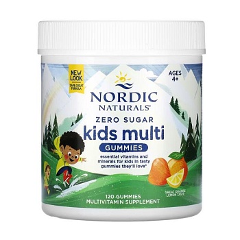 фото дієтична добавка дитячі мультивітаміни в жувальних цукерках nordic naturals zero sugar kids multi gummies без цукру, 120 шт