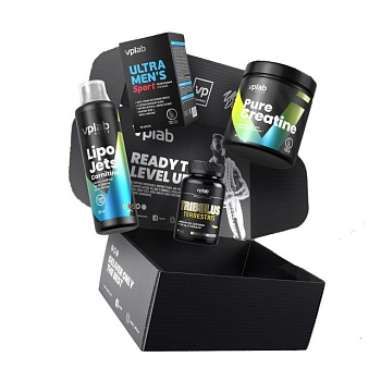 фото подарунковий набір дієтичних добавок для чоловіків vplab ultra men's health & muscle bundle, 4 предмети