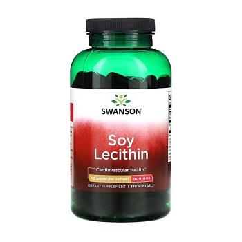 фото дієтична добавка в капсулах swanson soy lecithin 1200 мг, 180 шт