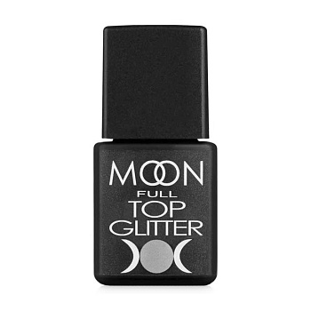 фото топ для гель-лаку moon full top glitter 03 silver, 8 мл