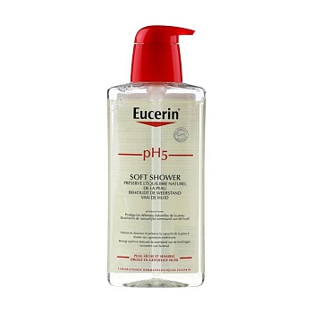 фото м'який гель для душу eucerin ph5 soft shower gel dry & sensitive skin, 400 мл