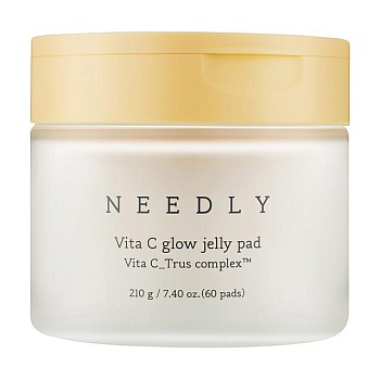 фото зволожувальні тонер-педи для обличчя needly vita c glow jelly pad для сяйва шкіри, 60 шт