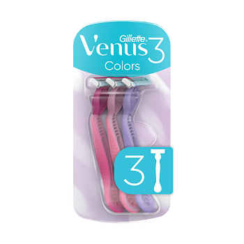фото одноразові станки для гоління gillette venus 3 жіночі, 3 шт