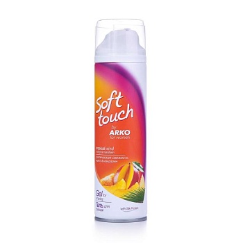 фото гель для гоління arko soft touch жіночий тропічна свіжість, 200 мл