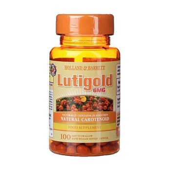 фото дієтична добавка в капсулах holland & barrett lutigold лютеїн 6 мг, 100 шт