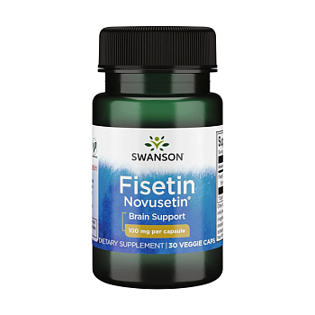 фото дієтична добавка в веганських капсулах swanson fisetin novusetin функціональний флавоноїд, 100 мг, 30 шт