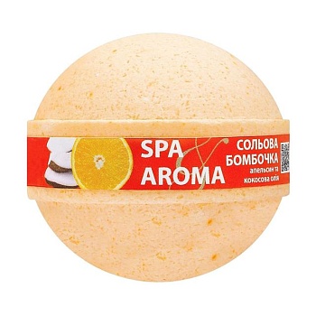 фото бомбочка для ванни bioton cosmetics spa & aroma апельсин та кокос, 75 г