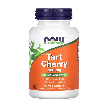 фото дієтична добавка в капсулах now foods tart cherry екстракт дикої вишні 500 мг, 90 шт