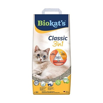 фото наповнювач туалетів для кішок biokat's classic 3 in 1 бентонітовий, 10 л