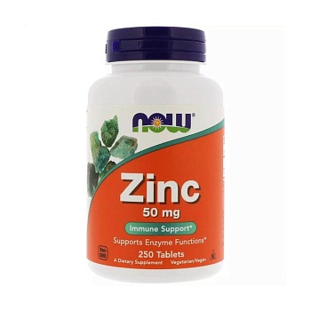 фото дієтична добавка в таблетках now foods zinc цинк глюконат, 50 мг, 250 шт