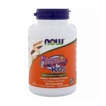 фото дієтична добавка в жувальних таблетках now foods kids berry dophilus пробіотики для дітей, 120 шт
