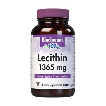 фото дієтична добавка в капсулах bluebonnet nutrition lecithin лецитин 1365 мг, 180 шт
