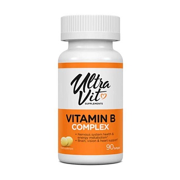 фото дієтична добавка в желатинових капсулах ultravit vitamin b complex вітаміни групи b, 90 шт