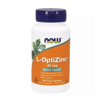фото дієтична добавка в капсулах now foods l-optizinc l-оптіцинк, 30 мг, 100 шт