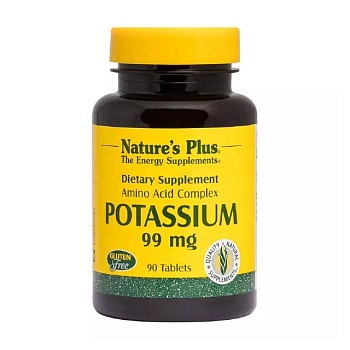 фото дієтична добавка мінерали в таблетках naturesplus potassium калій 99 мг, 90 шт