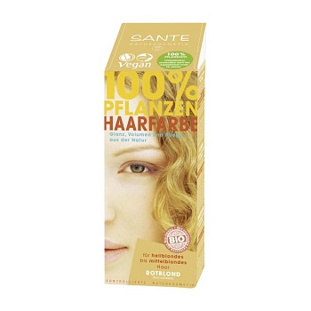 фото трав'яний порошок для фарбування волосся sante red blonde, 100 г
