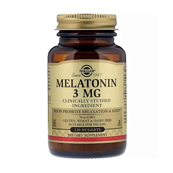 фото дієтична добавка в таблетках solgar melatonin мелатонін, 3 мг, 120 шт