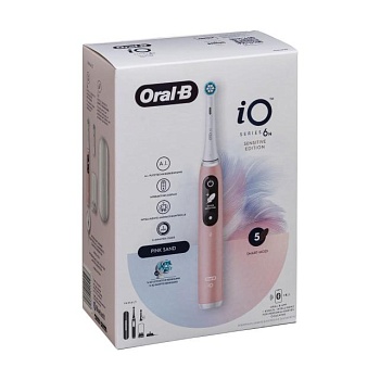 фото електрична зубна щітка oral-b io series 6n pink sand з футляром, 1 шт
