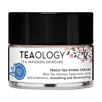фото уцінка! зволожувальний крем для обличчя teaology blue tea peach tea hydra cream з персиковим чаєм, 50 мл