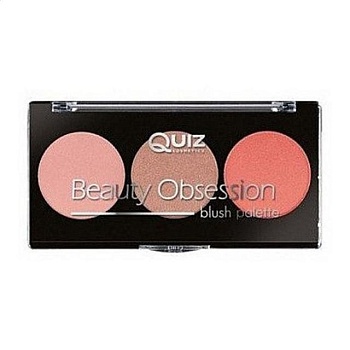 фото палетка рум'ян для обличчя quiz cosmetics beauty obsession palette blush, 01, 10 г