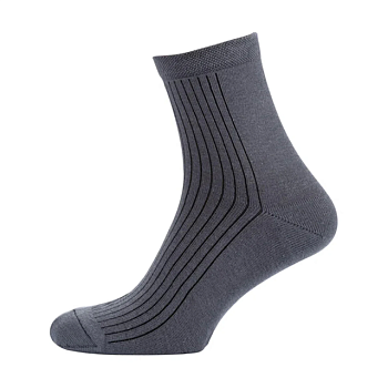фото шкарпетки чоловічі modna zona rt1311-062 середні, класичні, в рубчик, сірі, розмір 39-42