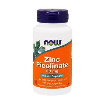 фото дієтична добавка мінерали в капсулах now foods zinc picolinate цинк піколінат, 50 мг, 120 шт