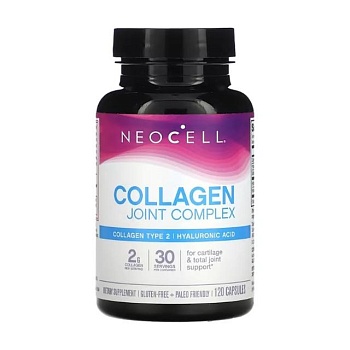 фото дієтична добавка в капсулах neocell collagen joint complex type 2 hyaluronic acid коллаген 2 типу та гіалуронова кислотою, 120 шт