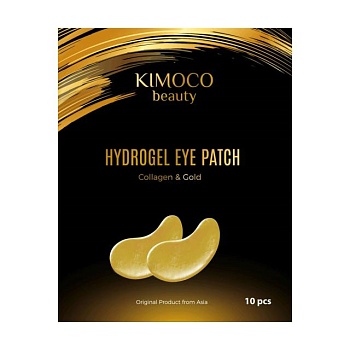 фото гідрогелеві патчі для шкіри навколо очей kimoco beauty hydrogel eye patch collagen & gold з колагеном та золотом, 10 шт