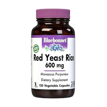 фото дієтична добавка в гелевих капсулах bluebonnet nutrition red yeast rice червоний дріжджовий рис 600 мг, 120 шт