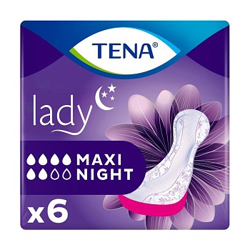 фото урологічні прокладки жіночі tena lady maxi night нічні, 6 шт
