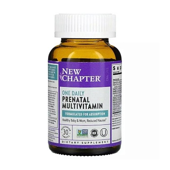 фото дієтична добавка мультивітамінний та мінеральний комплекс в таблетках new chapter one daily prenatal multivitamin для вагітних, 30 шт