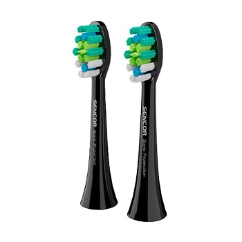 фото змінні насадки для електричної зубної щітки sencor toothbrush heads sox 102 чорні, 2 шт