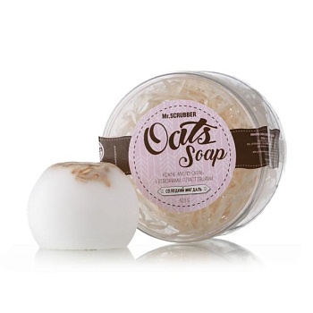 фото мило-скраб mr.scrubber oats soap з вівсяними пластівцями, для чутливої шкіри, 120 г