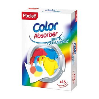 фото серветки для запобігання фарбування білизни під час прання paclan color absorber, 15 шт
